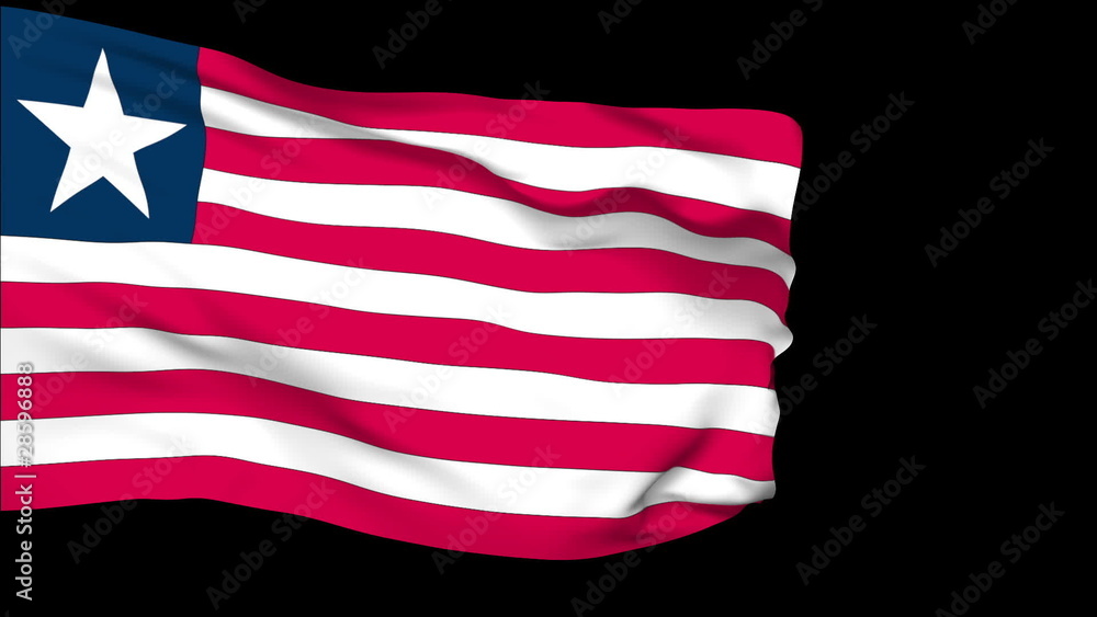 Liberia flag slowly waving. Alpha included. Seamless loop. Liberia flag slowly waving. Alpha included. Seamless loop.