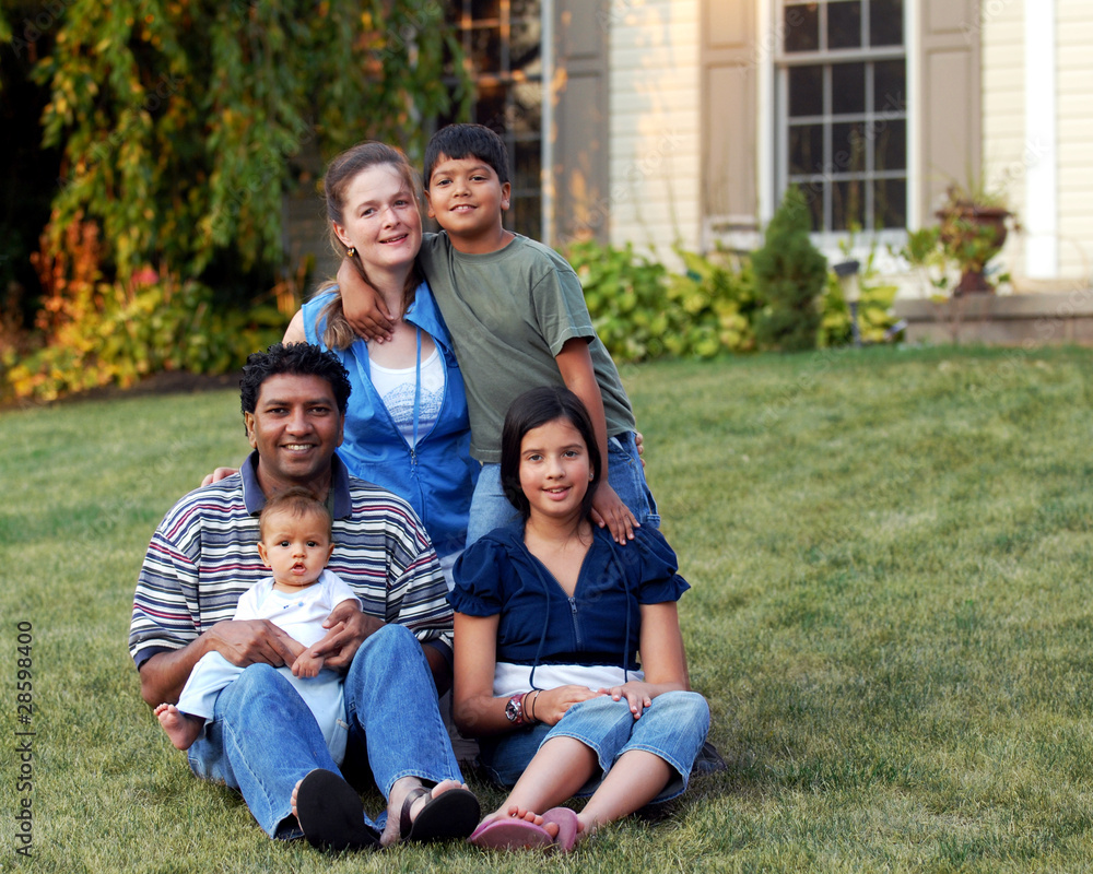 Fototapeta premium Happy Biracial Family
