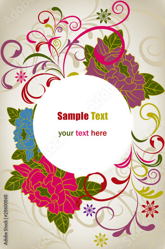 Abstract Oriental Floral Background