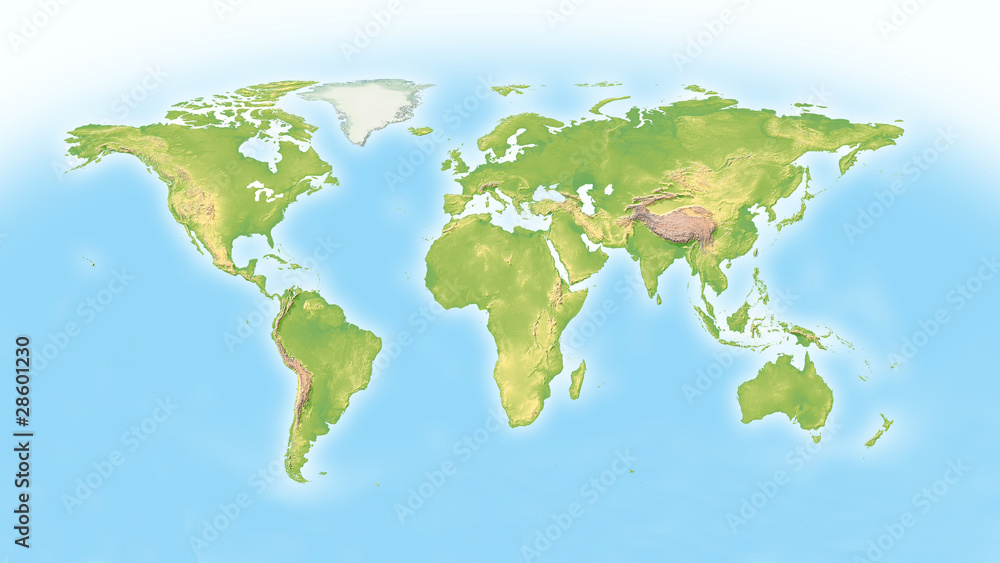 Fototapeta premium Mapa świata z horyzontem