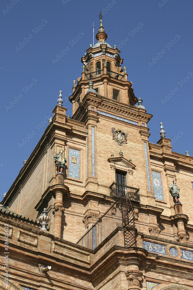 Seville - Tower detail of the Spanish Square