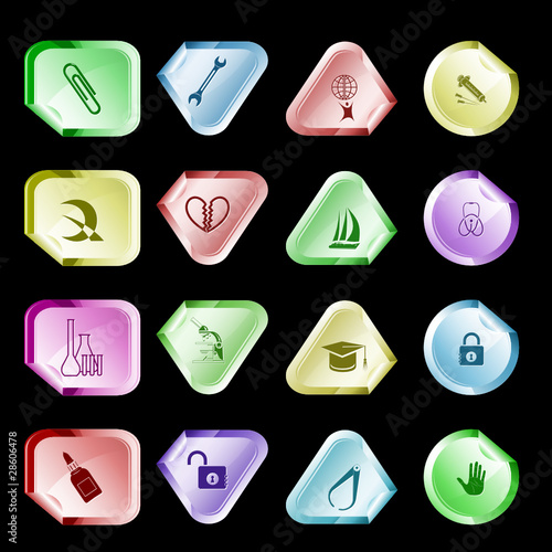 Vector set of stickers. 16 elements.