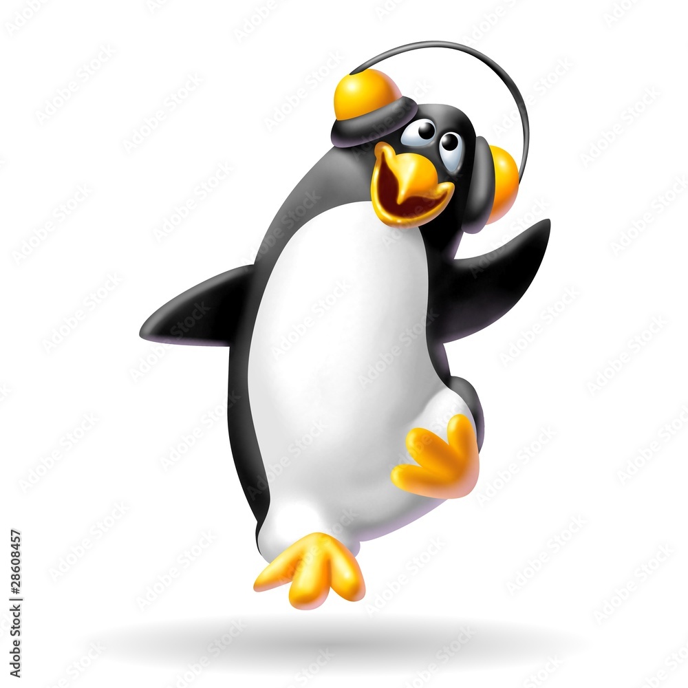 Obraz premium muzyczny pingwin
