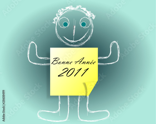bonhomme post-it bonne année