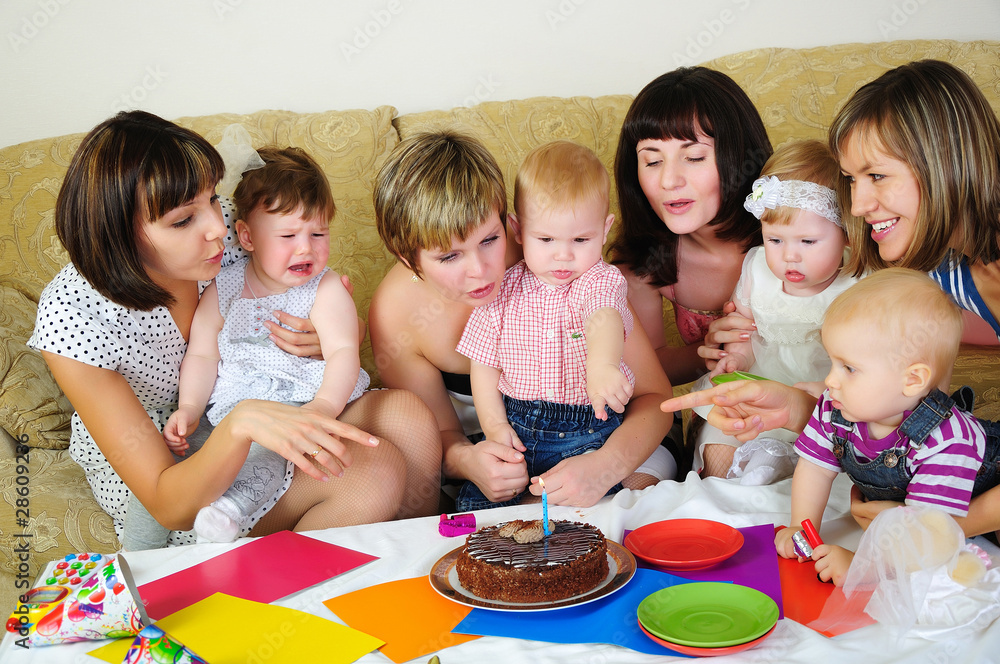 Mothers and their children gathered together Mothers and their children gathered together