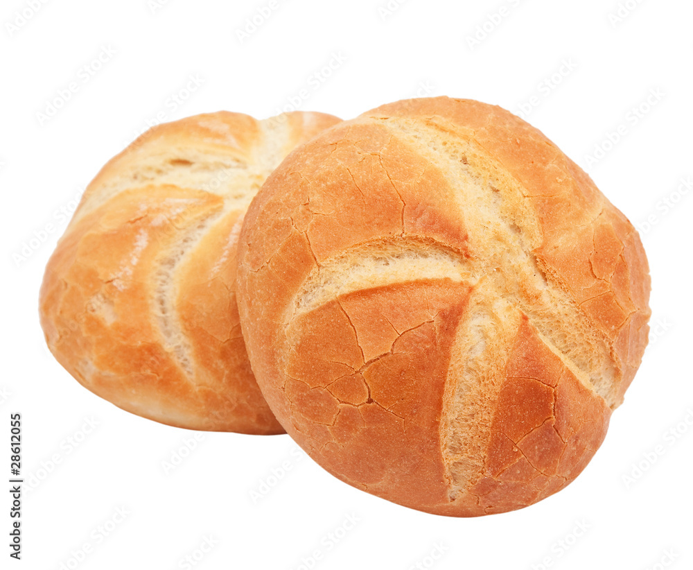 Fresh white rolls closeup isolated on white. Fresh white rolls closeup isolated on white.