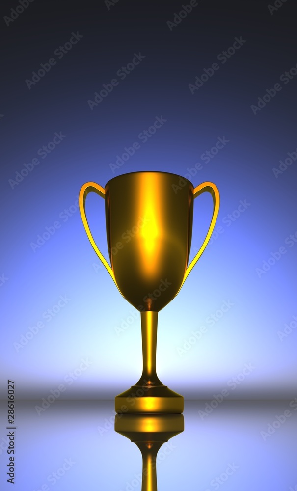 Der goldene Pokal im Licht Der goldene Pokal im Licht