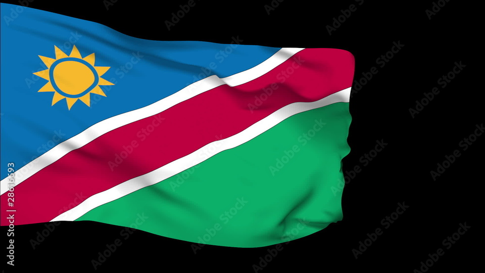 Namibia flag slowly waving. Alpha included. Seamless loop. Namibia flag slowly waving. Alpha included. Seamless loop.