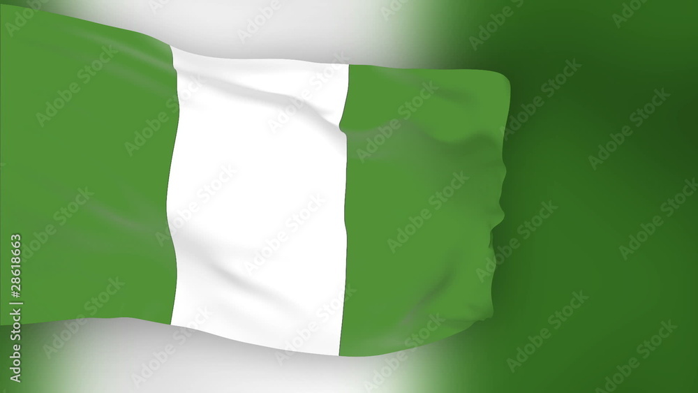 Nigeria flag slowly waving. Blurred background. Seamless loop. Nigeria flag slowly waving. Blurred background. Seamless loop.