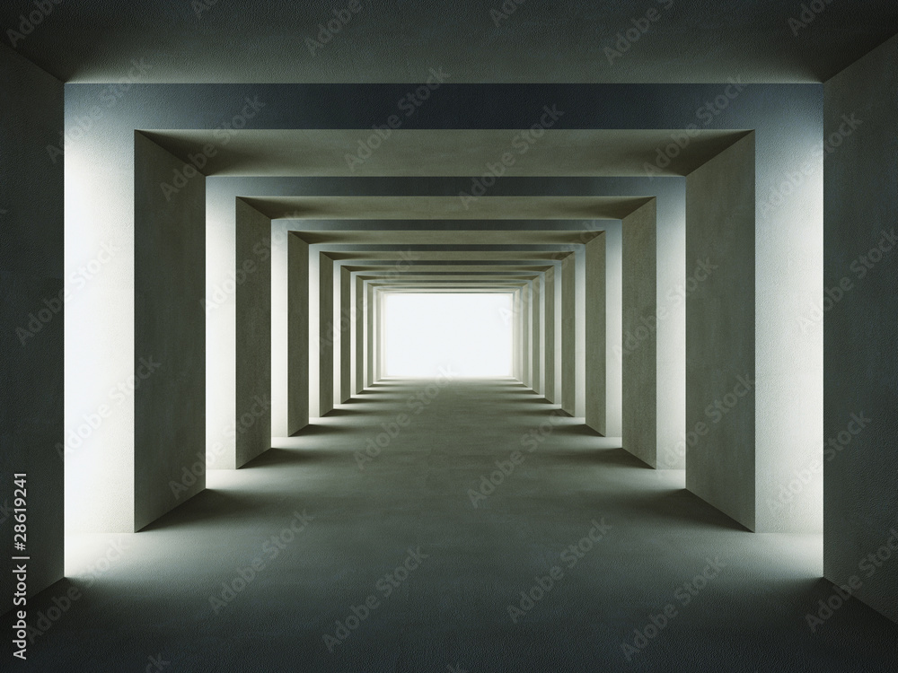 Fototapeta Ciemny tunel 3D