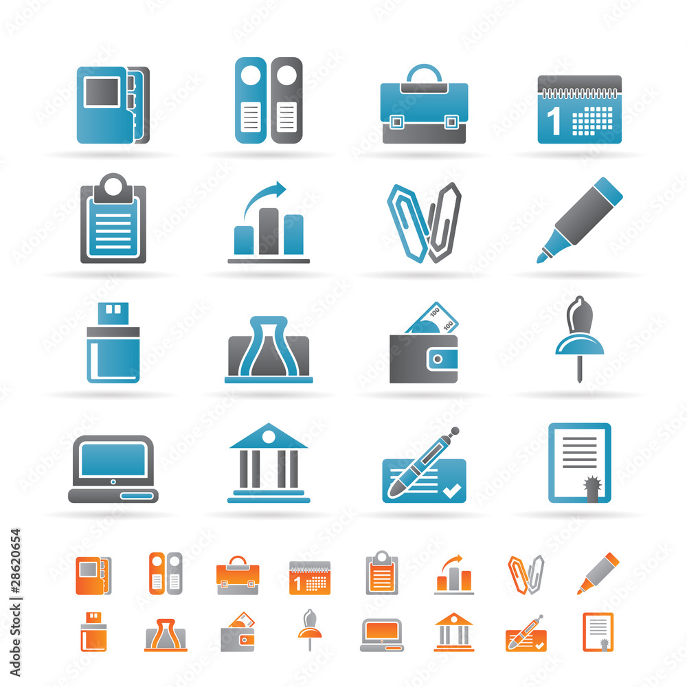 Business, Office and Finance Icons - Vector Icon Set Business, Office and Finance Icons - Vector Icon Set
