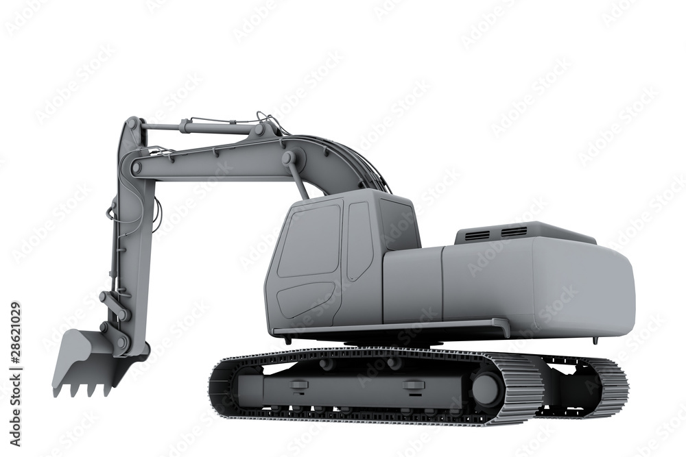 White model of the digger White model of the digger