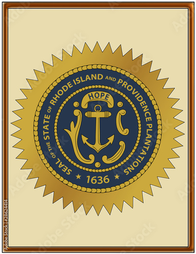 USA state rhode island providence plaantation seal emblem coat