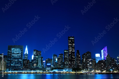 Midtown Manhattan skyline at Night Lights  New York City