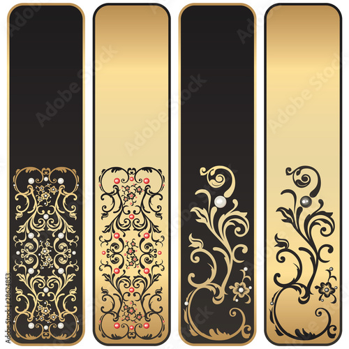 Vintage gold banners