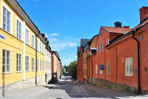 Cozy sunny street of Uppsala. Sweden © TanyaSv