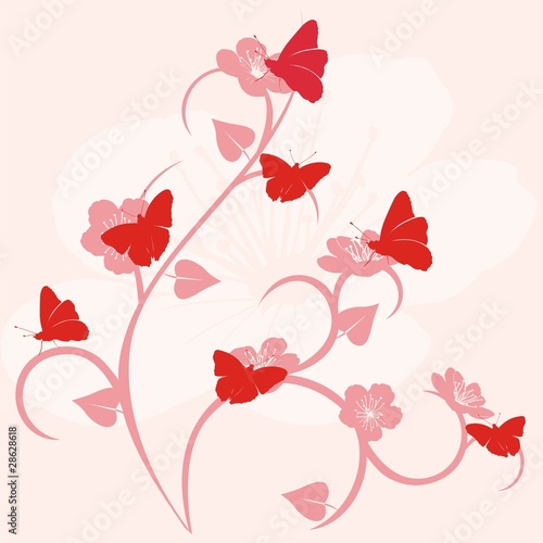 floral decor with batterfly