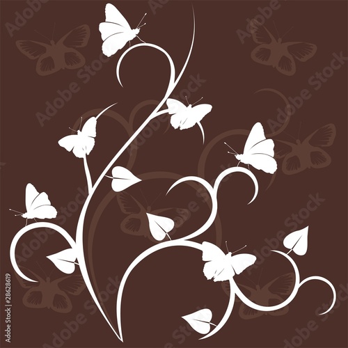floral decor with batterfly