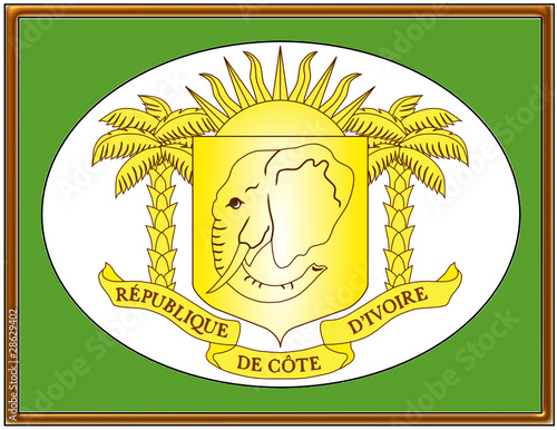 Cote d'Ivoire national emblem coat frame