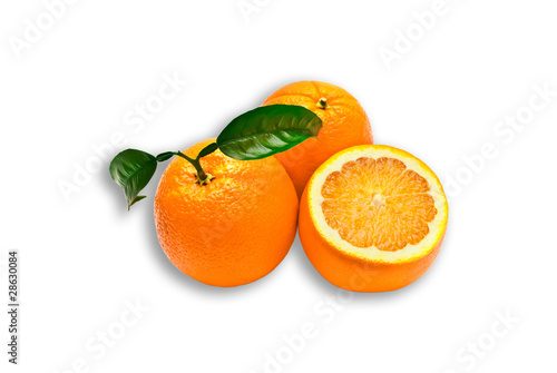 pomarańcza na białym tle