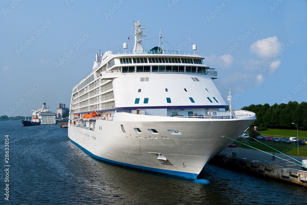 Big cruise ship in port