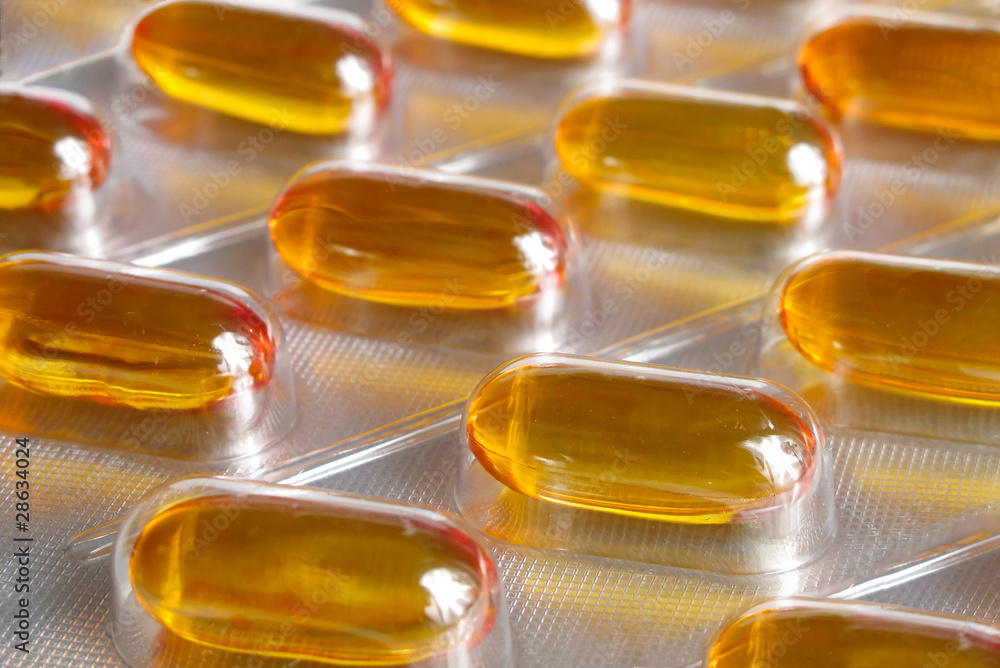 Yellow pills close-up Yellow pills close-up