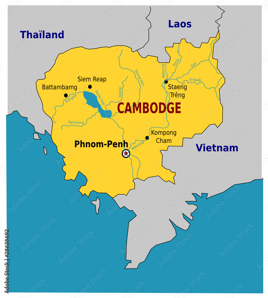 Naklejka premium Rivière - Cambodge