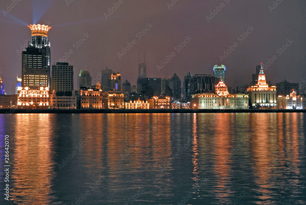 Naklejka premium China Shanghai Bund night view