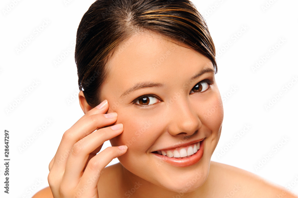 Portrait of a young woman smiling Portrait of a young woman smiling
