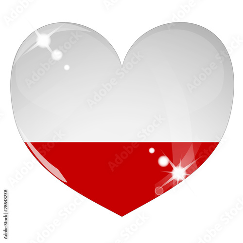 Free Download Vector heart with Poland flag texture - GFXLoad