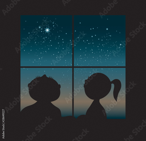 Children in a window