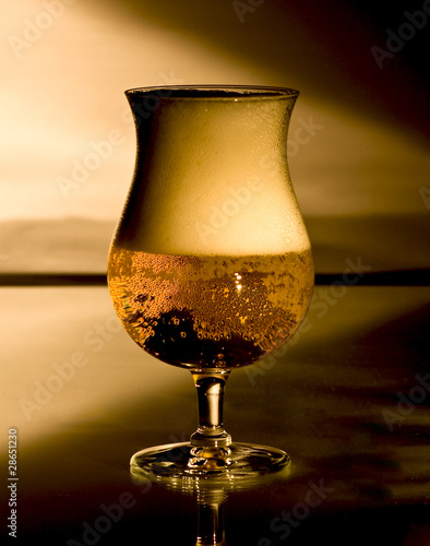 Golden beer and golden light