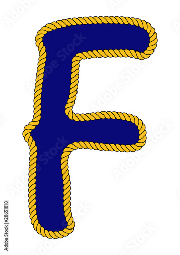 Navy Sailor-Style Rope Alphabet Letter F