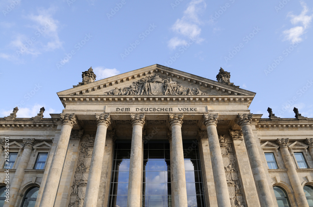 Front view of the Reichstag, Berlin, Germany