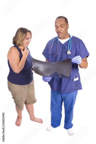 Doctor discussing xray with patient