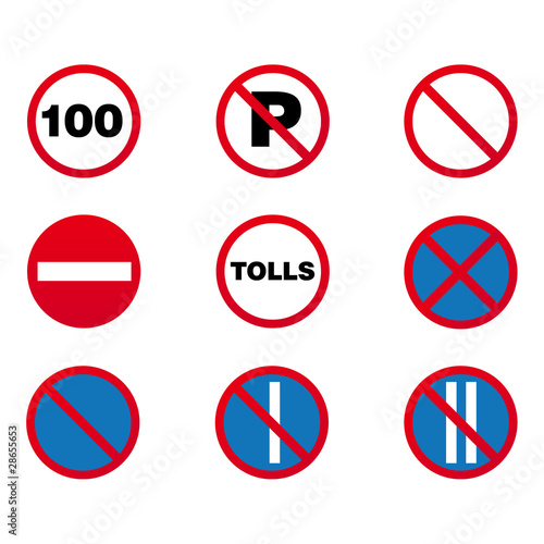 Traffic signs in a full-layered vector file