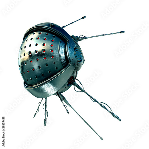 Billede på lærred Futuristic satellite with antennas