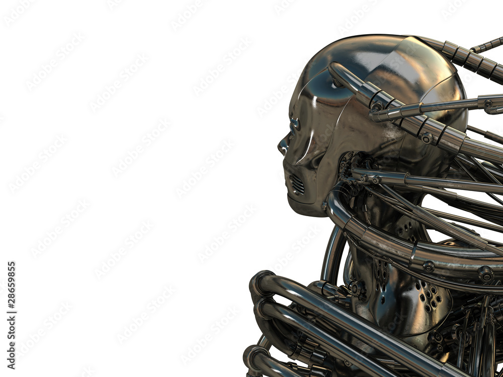 Robotic head backward Robotic head backward