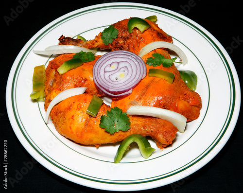 tandoori chicken in plate