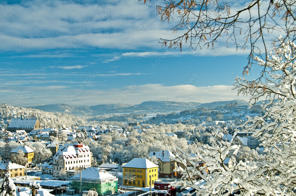 Fototapeta premium Blick auf Schwäbisch Gmünd im Winter