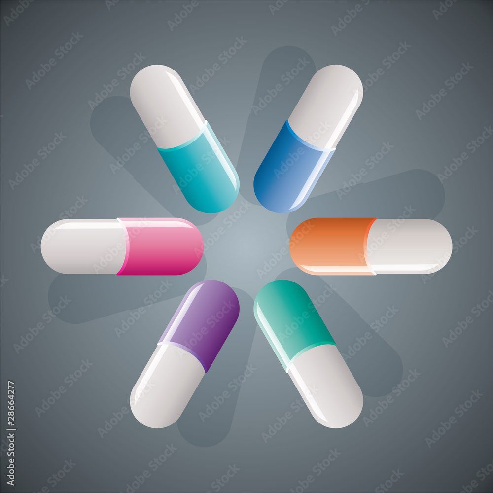 vector capsules on dark background vector capsules on dark background