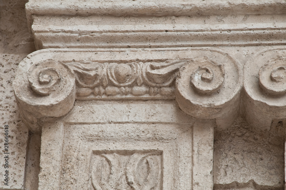 Closeup of a column.
