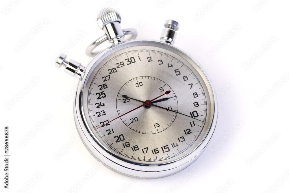 Old analog stopwatch isolated on white background Old analog stopwatch isolated on white background