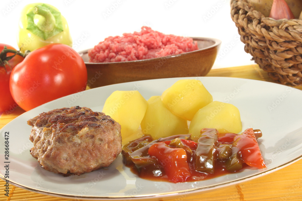 Bulette mit Letscho Bulette mit Letscho