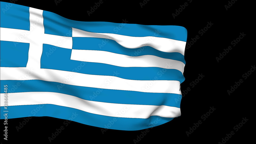 Greece flag slowly waving. Alpha included. Seamless loop. Greece flag slowly waving. Alpha included. Seamless loop.