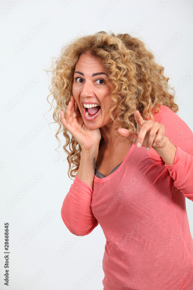 Portrait of woman with funny look Portrait of woman with funny look