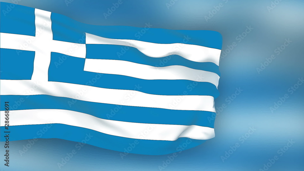 Greece flag slowly waving. Blurred background. Seamless loop. Greece flag slowly waving. Blurred background. Seamless loop.