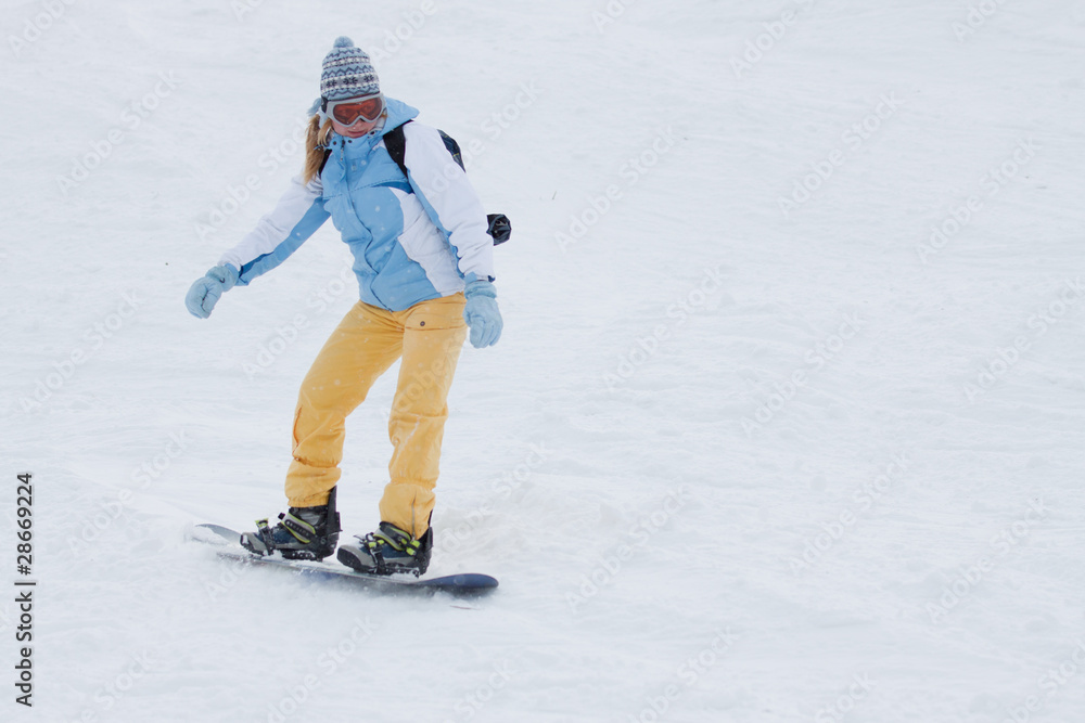 Snowboard ride.
