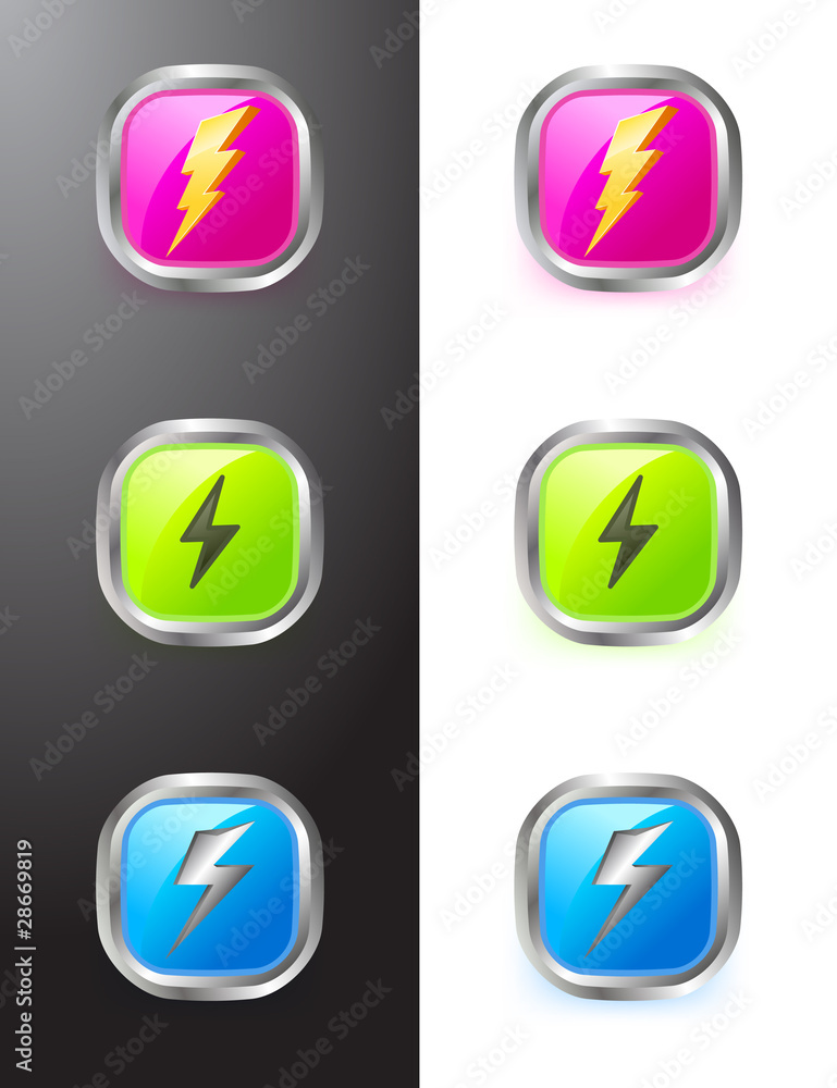 buttons with lighting symbols buttons with lighting symbols
