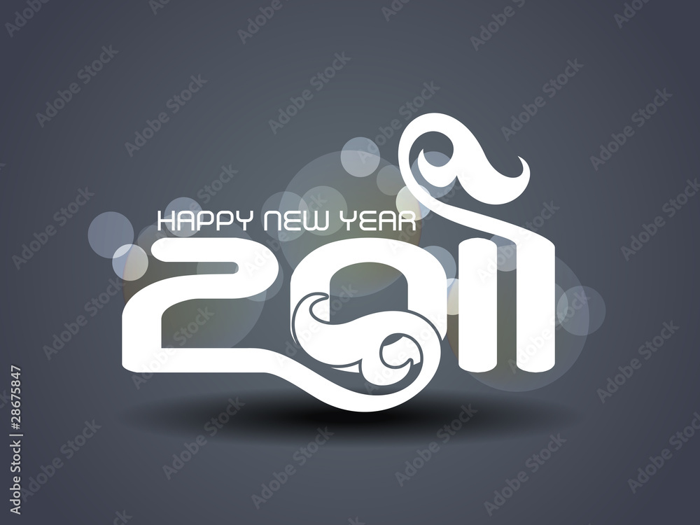 2011 Happy New Year greeting card or background.